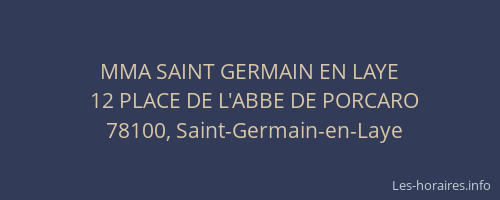 MMA SAINT GERMAIN EN LAYE