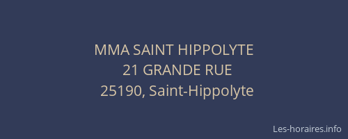 MMA SAINT HIPPOLYTE