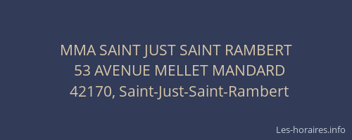 MMA SAINT JUST SAINT RAMBERT