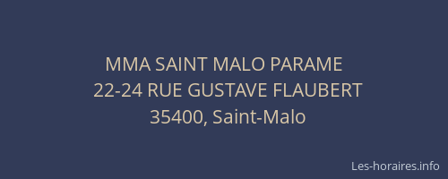 MMA SAINT MALO PARAME