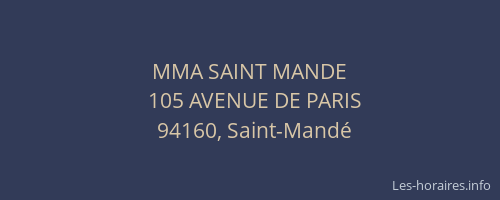 MMA SAINT MANDE