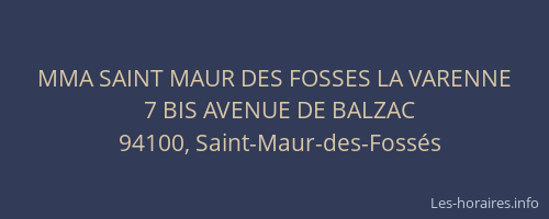 MMA SAINT MAUR DES FOSSES LA VARENNE