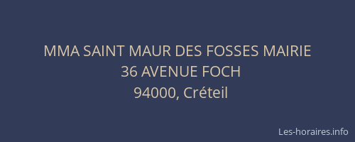 MMA SAINT MAUR DES FOSSES MAIRIE
