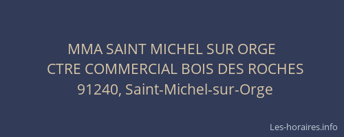 MMA SAINT MICHEL SUR ORGE