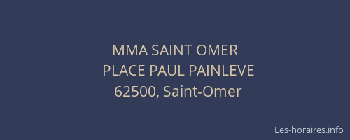 MMA SAINT OMER