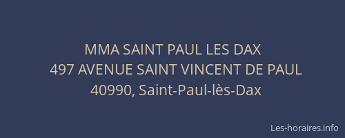MMA SAINT PAUL LES DAX