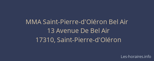 MMA Saint-Pierre-d'Oléron Bel Air