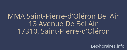 MMA Saint-Pierre-d'Oléron Bel Air