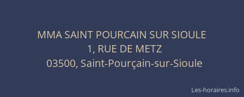 MMA SAINT POURCAIN SUR SIOULE