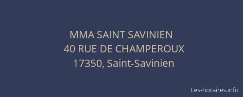 MMA SAINT SAVINIEN