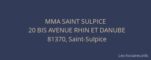MMA SAINT SULPICE