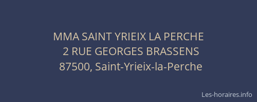 MMA SAINT YRIEIX LA PERCHE