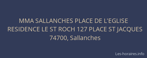 MMA SALLANCHES PLACE DE L'EGLISE
