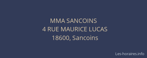 MMA SANCOINS
