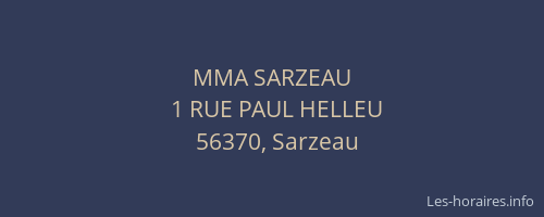 MMA SARZEAU