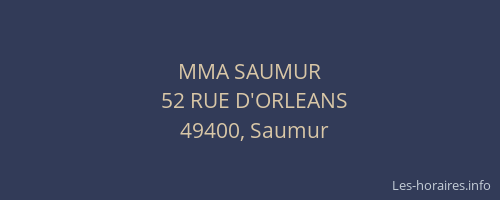 MMA SAUMUR