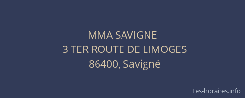 MMA SAVIGNE