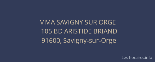 MMA SAVIGNY SUR ORGE