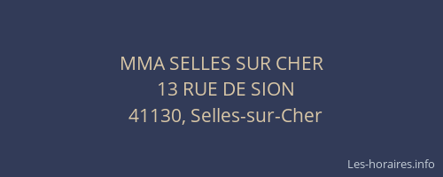 MMA SELLES SUR CHER