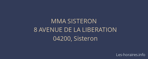 MMA SISTERON
