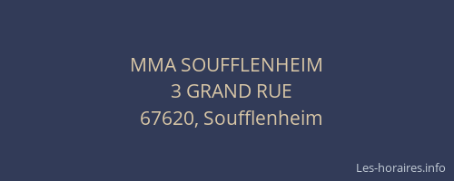 MMA SOUFFLENHEIM