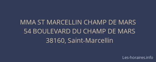 MMA ST MARCELLIN CHAMP DE MARS