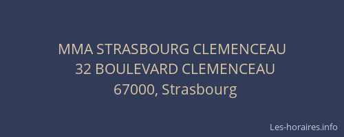 MMA STRASBOURG CLEMENCEAU