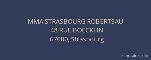 MMA STRASBOURG ROBERTSAU