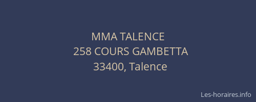MMA TALENCE
