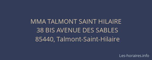 MMA TALMONT SAINT HILAIRE