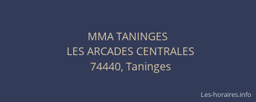MMA TANINGES