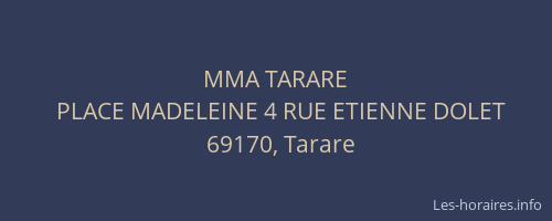 MMA TARARE