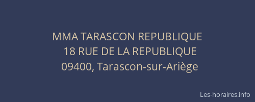 MMA TARASCON REPUBLIQUE