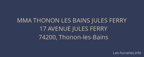 MMA THONON LES BAINS JULES FERRY