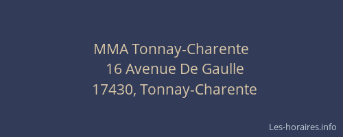 MMA Tonnay-Charente