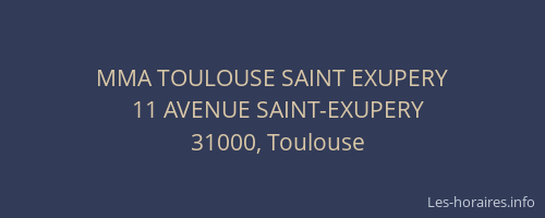 MMA TOULOUSE SAINT EXUPERY