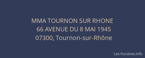 MMA TOURNON SUR RHONE