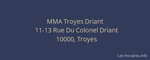 MMA Troyes Driant