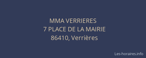 MMA VERRIERES