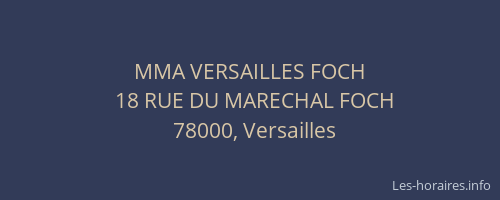 MMA VERSAILLES FOCH