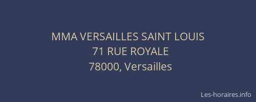 MMA VERSAILLES SAINT LOUIS