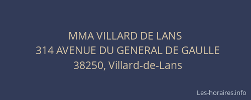 MMA VILLARD DE LANS