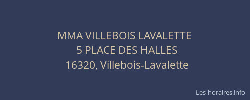 MMA VILLEBOIS LAVALETTE
