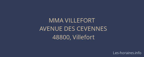 MMA VILLEFORT