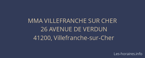 MMA VILLEFRANCHE SUR CHER
