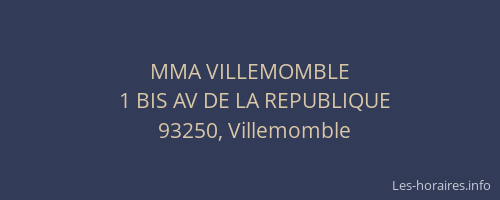 MMA VILLEMOMBLE