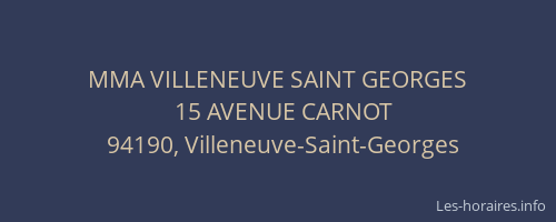 MMA VILLENEUVE SAINT GEORGES