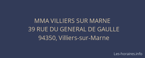 MMA VILLIERS SUR MARNE