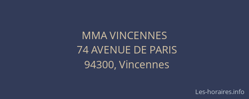 MMA VINCENNES