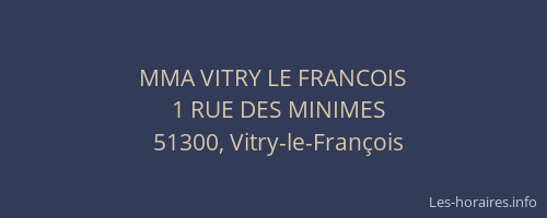 MMA VITRY LE FRANCOIS